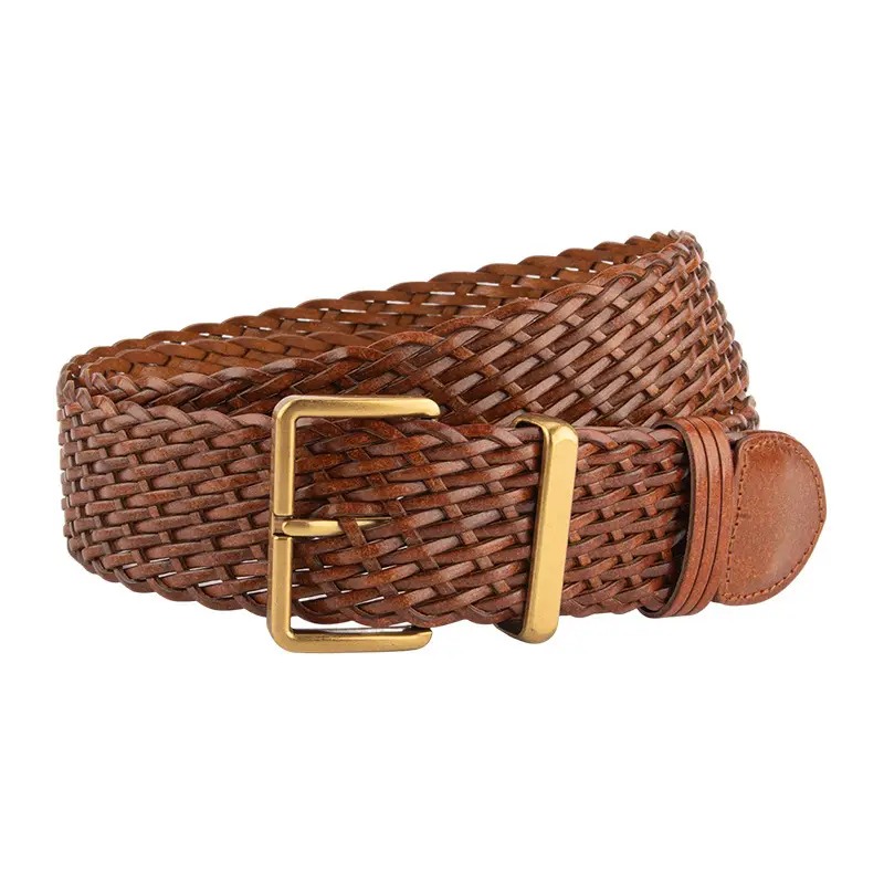 Woven Ladies Waist Belt Brown Pin Buckle Wholesale - Image 11