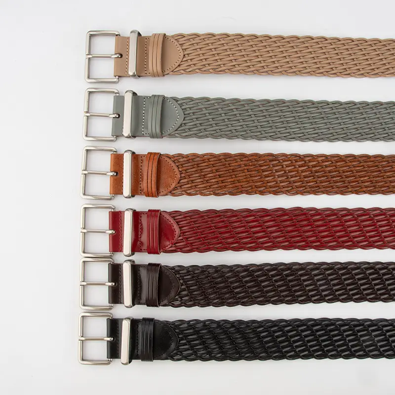 Woven Women's Belt Coffee Color Retro Style - Image 8