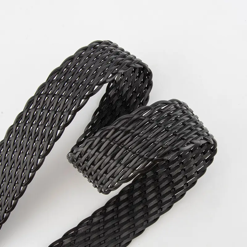 Woven Women's Belt Coffee Color Retro Style - Image 10