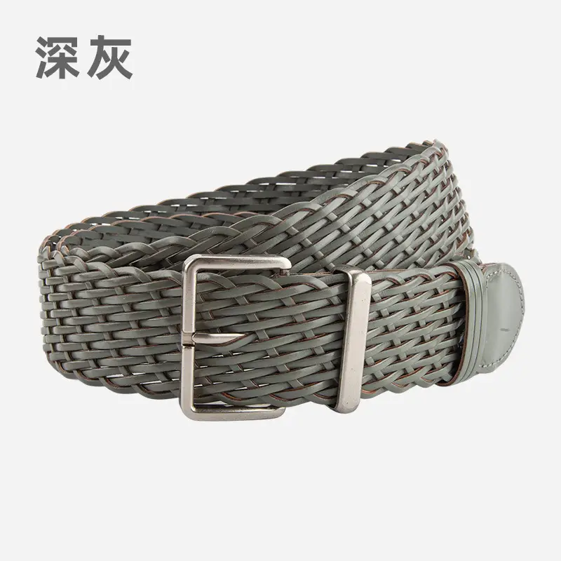 Woven Women's Belt Coffee Color Retro Style - Image 4