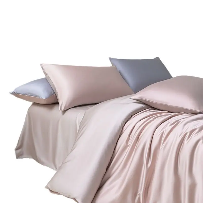 100 Lanjing Tencel bed four-piece lyocell ice silk sheets summer cool feeling quilt cover silk slippery naked sleep 4