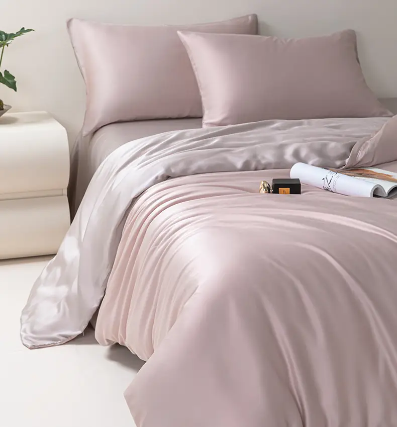 100 Lanjing Tencel bed four-piece lyocell ice silk sheets summer cool feeling quilt cover silk slippery naked sleep 4 — feature 14