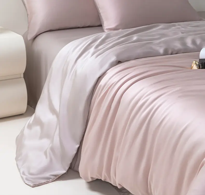 100 Lanjing Tencel bed four-piece lyocell ice silk sheets summer cool feeling quilt cover silk slippery naked sleep 4 — feature 22