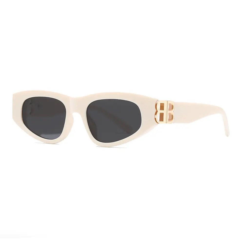 Women's 2025 Retro Cat Eye Sunglasses White Anti-UV - Image 8