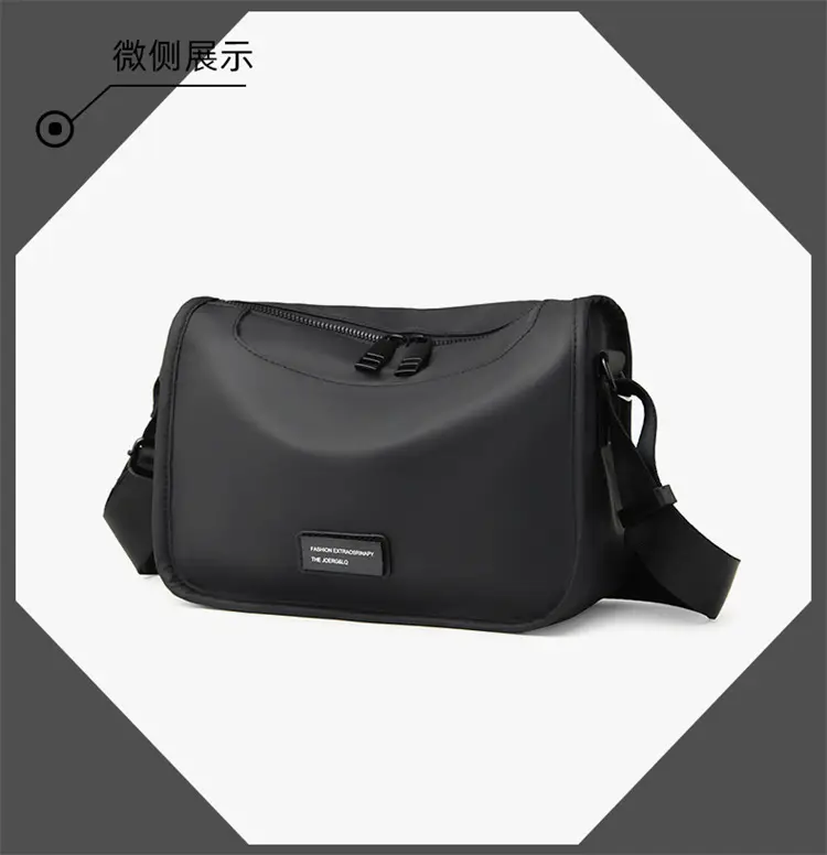 Men's Waterproof Oxford Crossbody Bag Black — feature 15