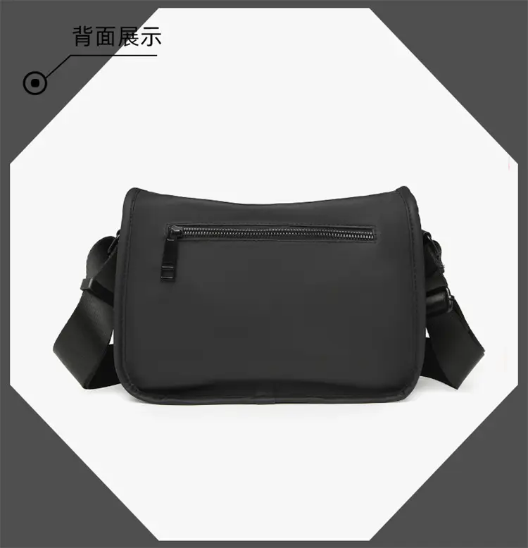 Men's Waterproof Oxford Crossbody Bag Black — feature 17