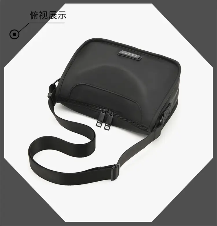 Men's Waterproof Oxford Crossbody Bag Black — feature 19