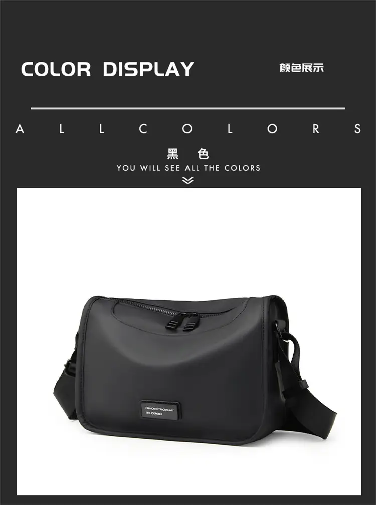 Men's Waterproof Oxford Crossbody Bag Black — feature 20