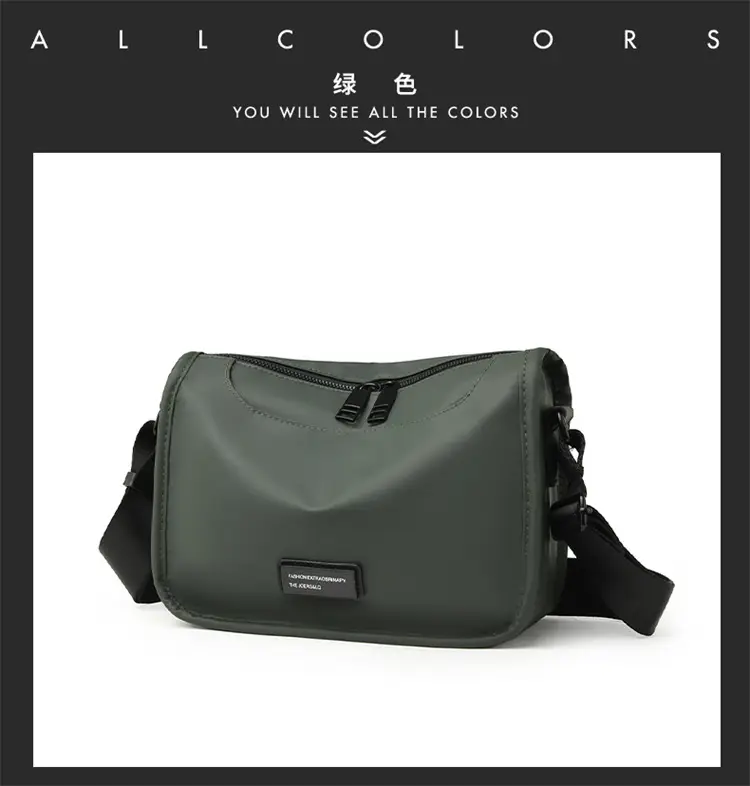 Men's Waterproof Oxford Crossbody Bag Black — feature 21