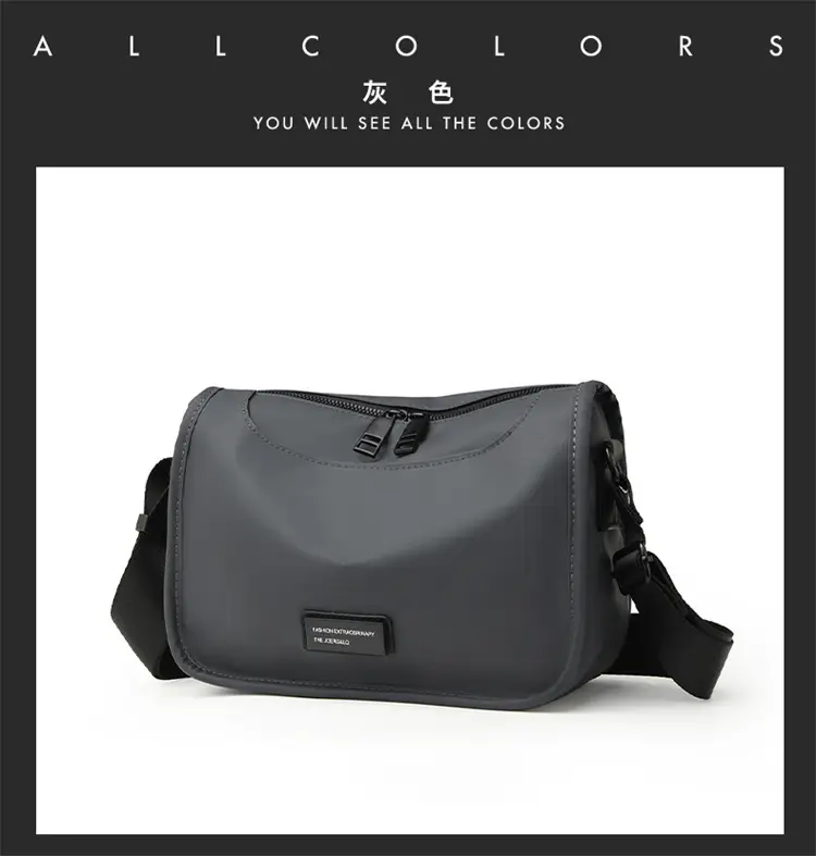 Men's Waterproof Oxford Crossbody Bag Black — feature 22