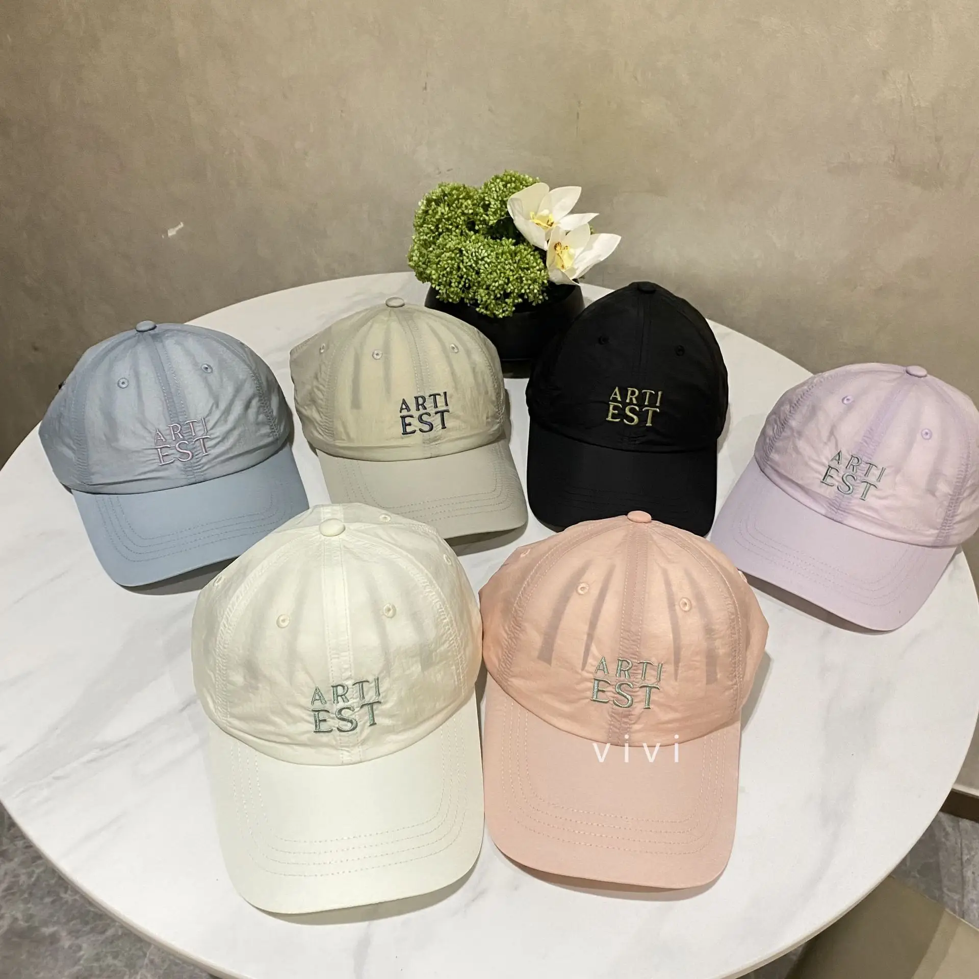 Women's Light Blue Artistic Letter Cap Summer Sunshade - Image 9