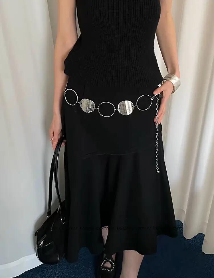 Bohemian Belted Skirt with Waist Chain & Rope Denim Pants — feature 10