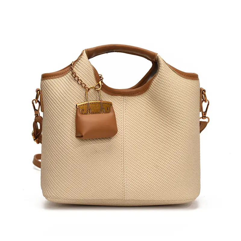 Women's 2-Piece Korean Style Bucket Bag Set Beige - Image 9