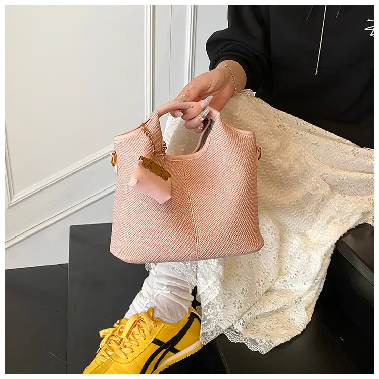 Women's 2-Piece Korean Style Bucket Bag Set Beige — feature 19