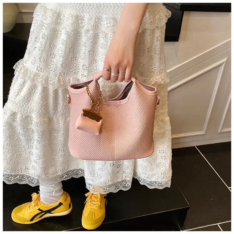 Women's 2-Piece Korean Style Bucket Bag Set Beige — feature 21