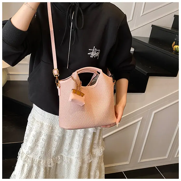 Women's 2-Piece Korean Style Bucket Bag Set Beige — feature 22