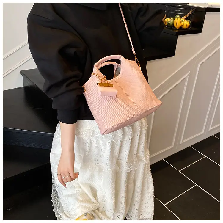 Women's 2-Piece Korean Style Bucket Bag Set Beige — feature 24