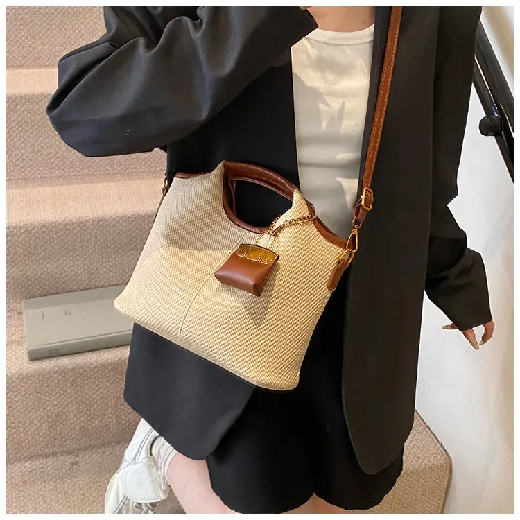 Women's 2-Piece Korean Style Bucket Bag Set Beige — feature 27