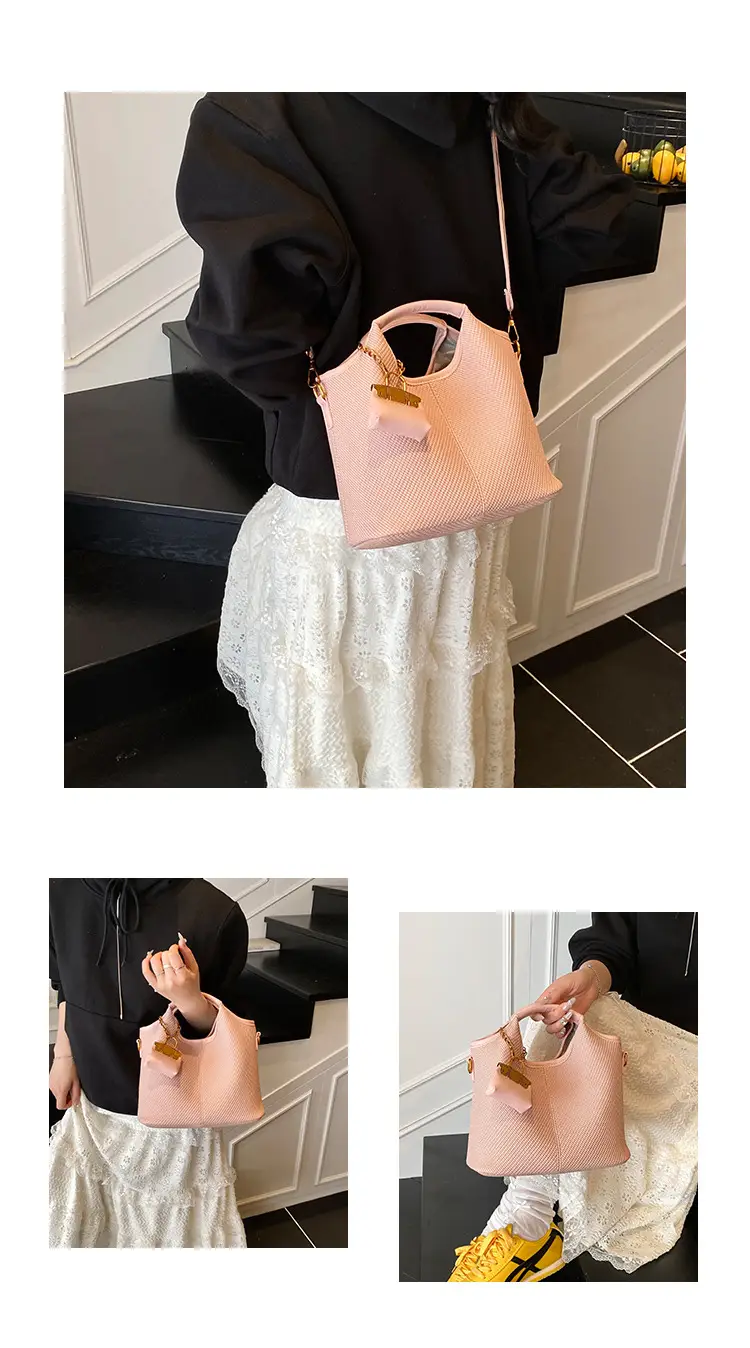Women's 2-Piece Korean Style Bucket Bag Set Beige — feature 8