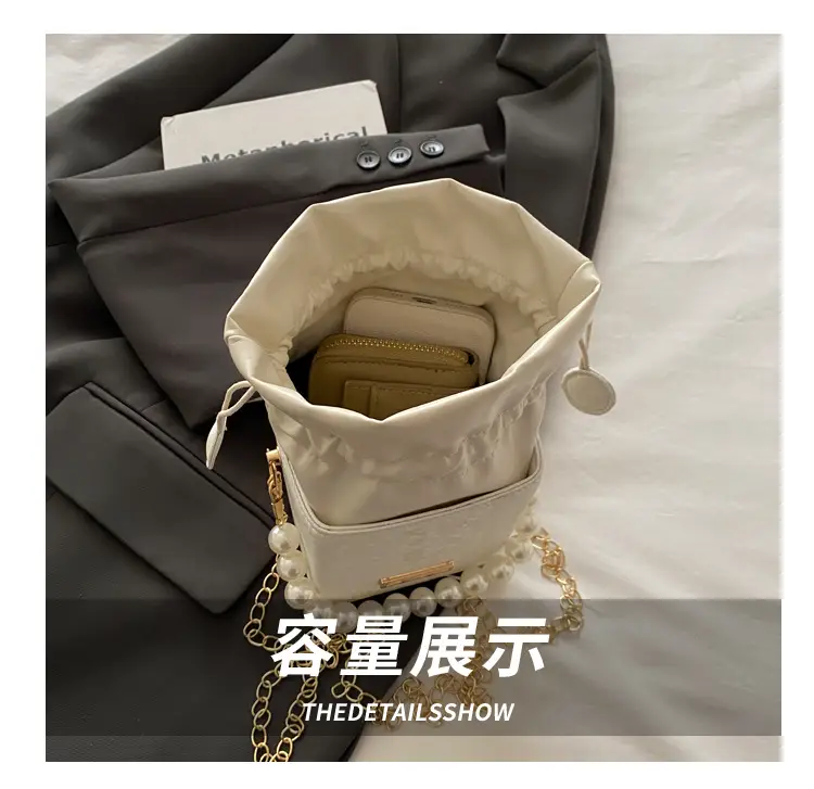 Women's Cream Pearl Chain Shoulder Crossbody Bag — feature 5