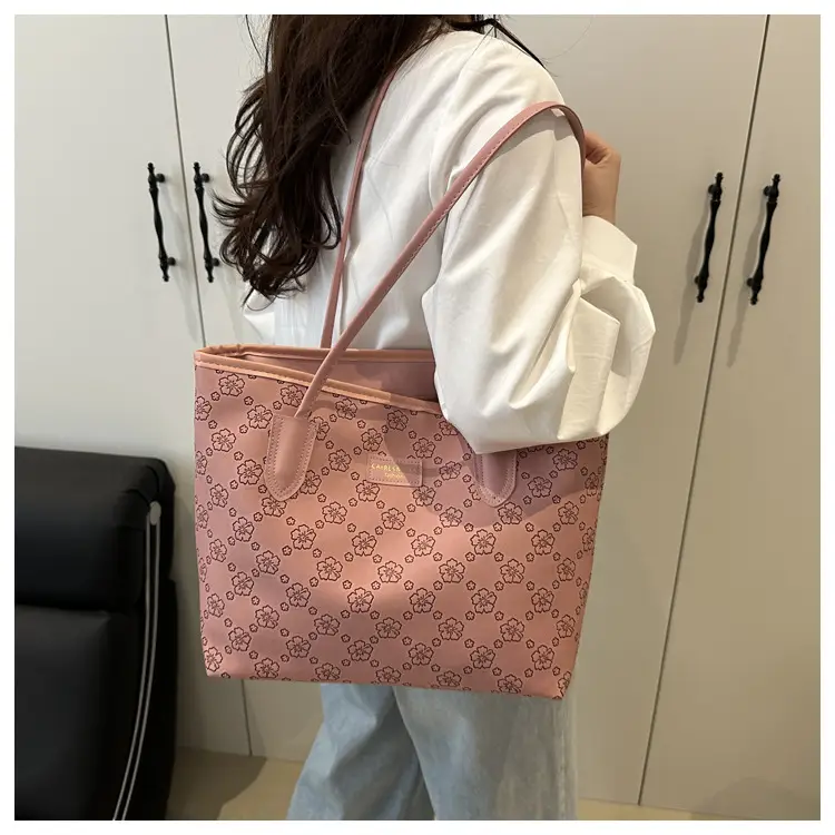 Women's Large Capacity Embroidered Tote Bag White — feature 11