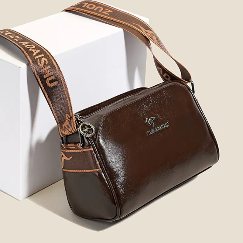 Brown Crossbody Bag with Adjustable Strap for Women - Image 4