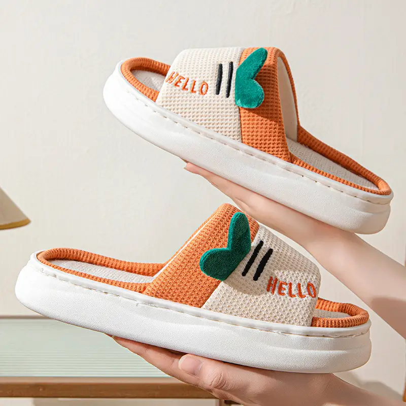 2026 New Style Home Slippers for Women, Indoor All-Season Home Slippers for Couples, Non-Slip Cotton and Linen Floor Slippers for Men