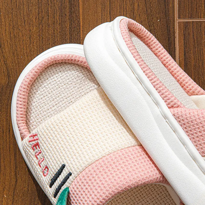 2026 New Style Home Slippers for Women, Indoor All-Season Home Slippers for Couples, Non-Slip Cotton and Linen Floor Slippers for Men