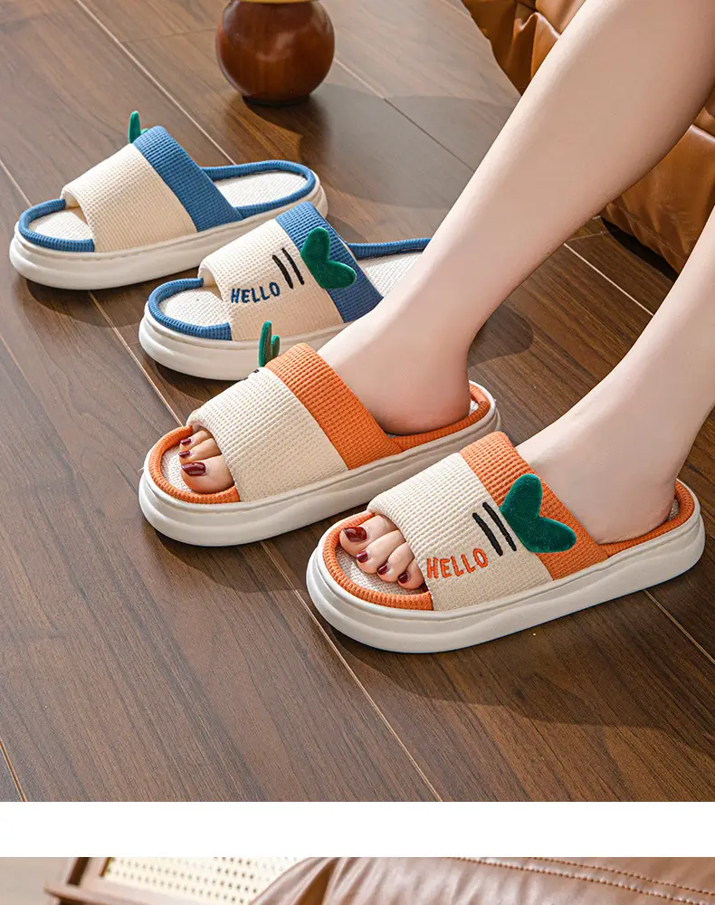 2026 New Style Home Slippers for Women, Indoor All-Season Home Slippers for Couples, Non-Slip Cotton and Linen Floor Slippers for Men — feature 15