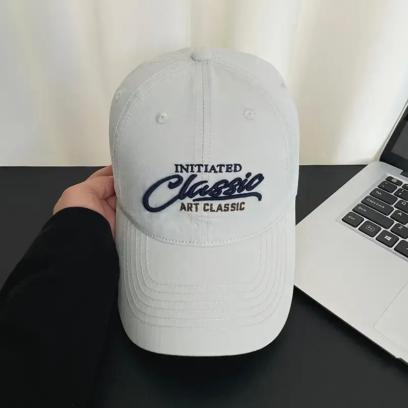 Men's Black Cotton Letter Embroidered Cap 54x60cm — feature 12