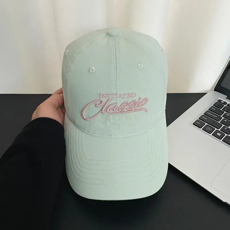 Men's Black Cotton Letter Embroidered Cap 54x60cm — feature 13
