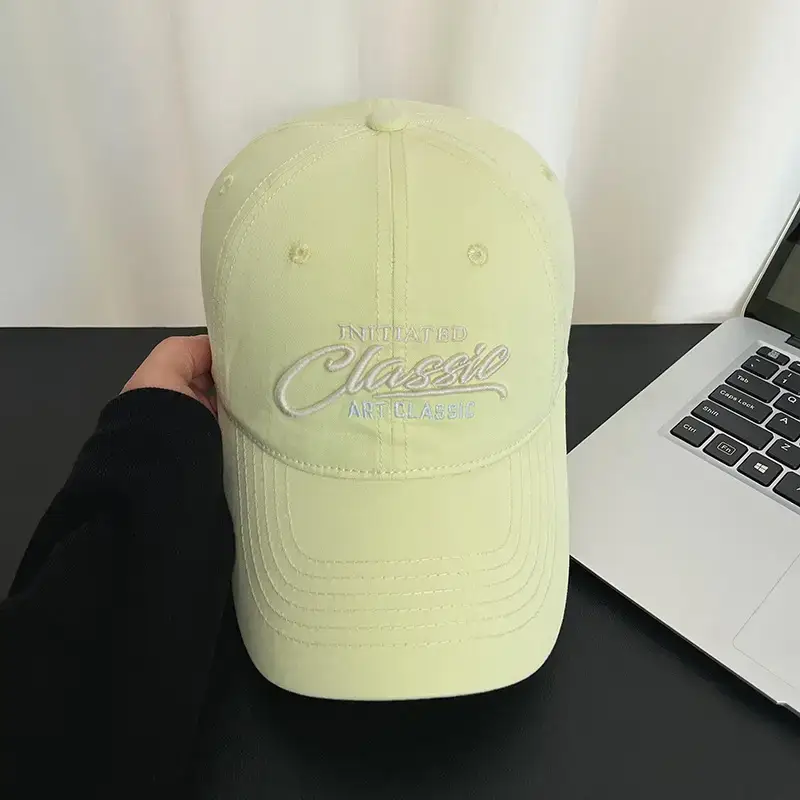 Men's Black Cotton Letter Embroidered Cap 54x60cm