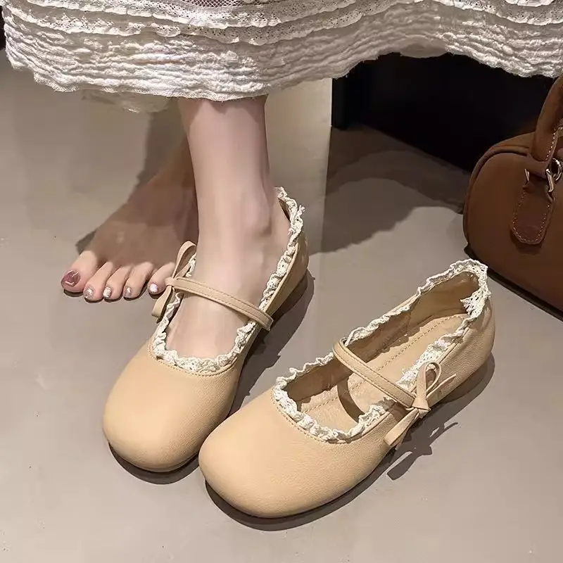French Style Mary Jane Shoes 2025 Spring and Autumn New Retro Gentle Elegant Dress Chunky Heeled Shallow Mouth Single-layer Shoes Women's Shoes