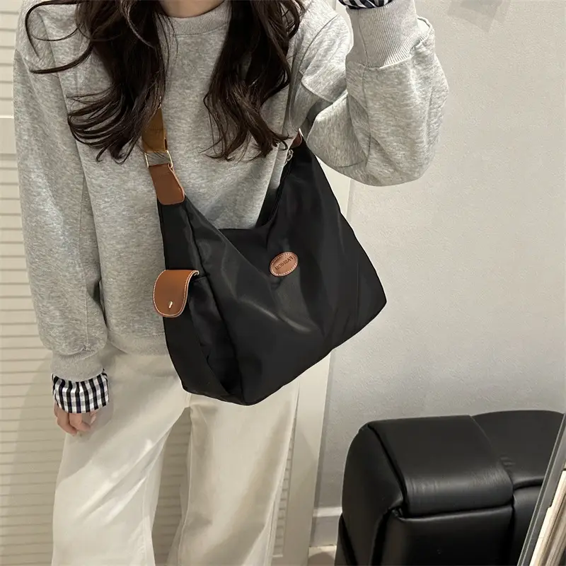2025 Cross-Border Fashion Women's Grey Tote Bag with Brown Strap - Image 8