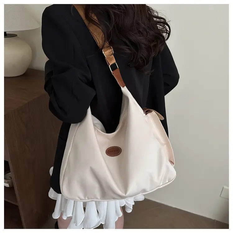 2025 Cross-Border Fashion Women's Grey Tote Bag with Brown Strap — feature 9