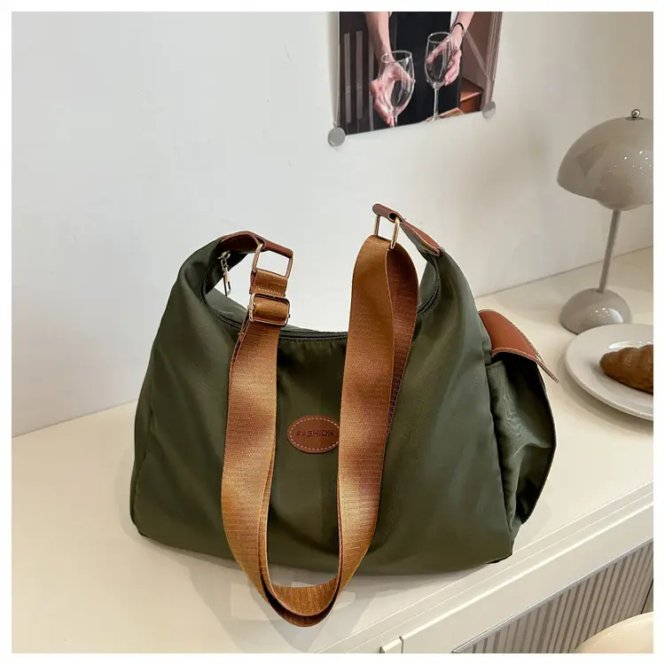 2025 Cross-Border Fashion Women's Grey Tote Bag with Brown Strap - Image 4