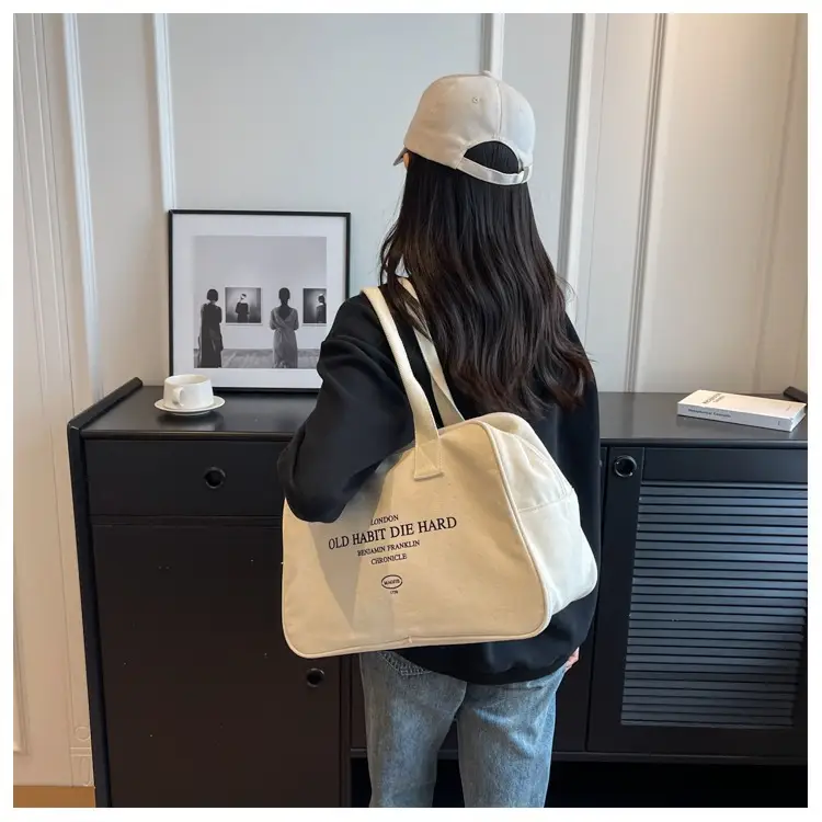 Women Canvas Tote Bag Large Capacity Boston Style — feature 33