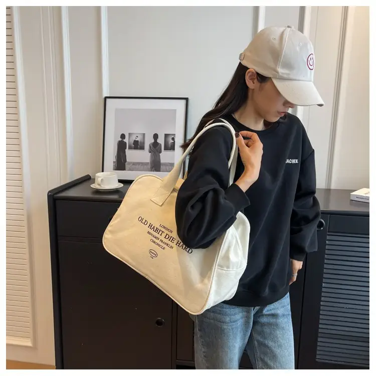 Women Canvas Tote Bag Large Capacity Boston Style — feature 38