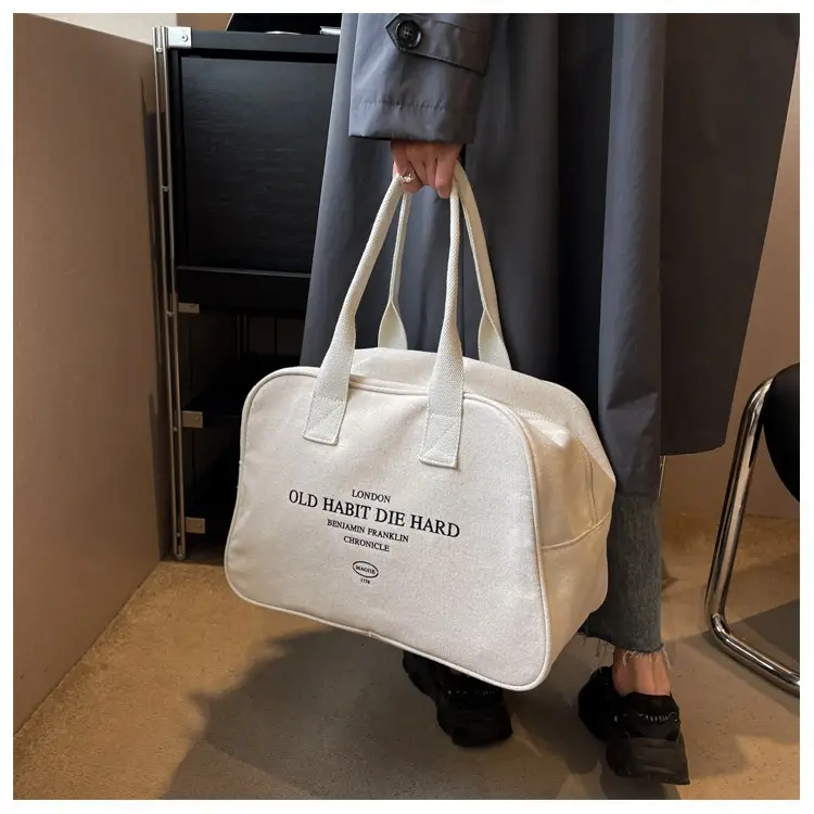 Women Canvas Tote Bag Large Capacity Boston Style