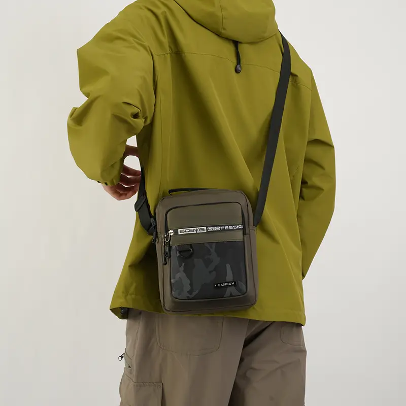 Men's Multi-Color Crossbody Bag with Transparent Pocket - Image 7