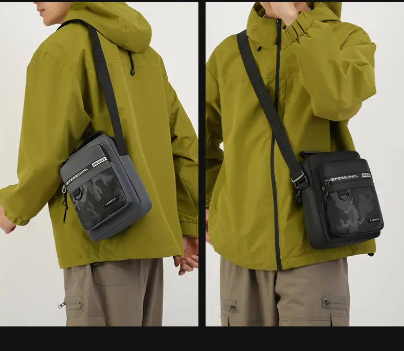 Men's Multi-Color Crossbody Bag with Transparent Pocket — feature 9