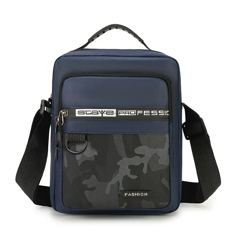 Men's Multi-Color Crossbody Bag with Transparent Pocket - Image 3