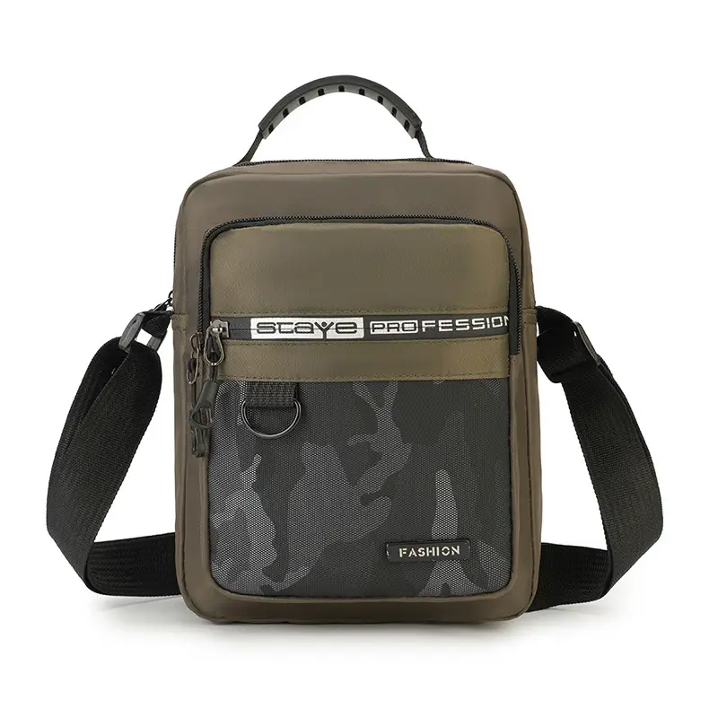 Men's Multi-Color Crossbody Bag with Transparent Pocket - Image 4