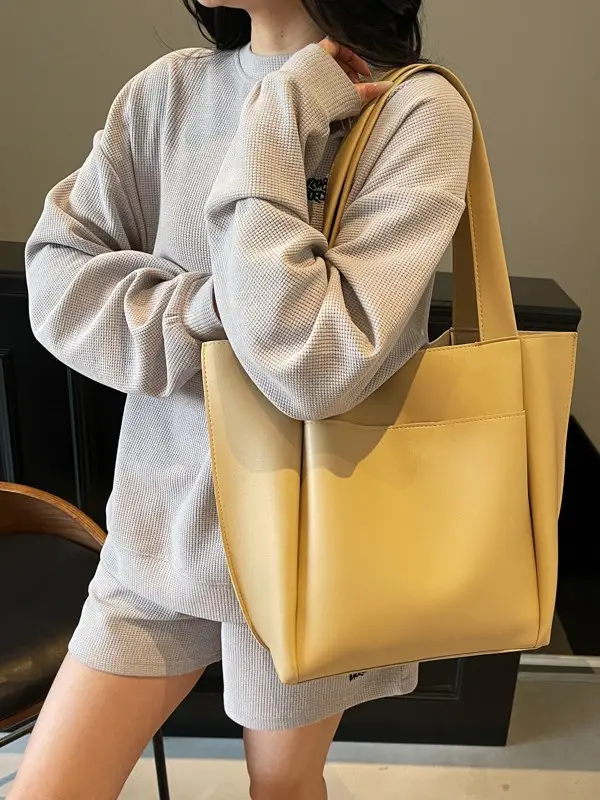 Large Capacity Leather Tote Bag for Women - Image 8
