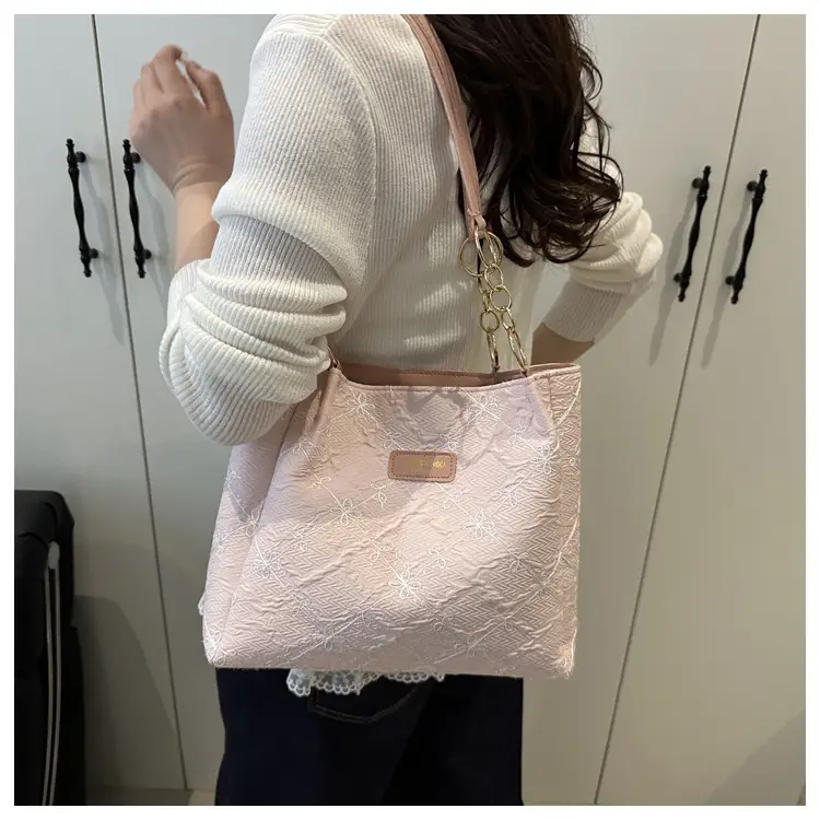 Pink Embroidered Shoulder Bag for Women 2025 — feature 16