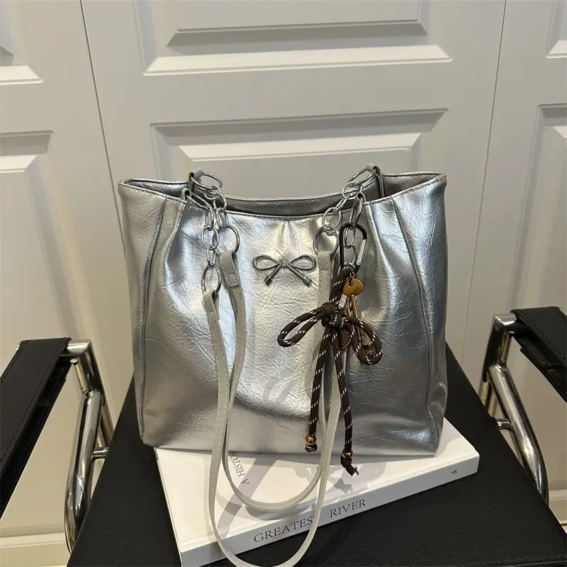 Silver Korean Style Shoulder Bag for Women 2025 - Image 5