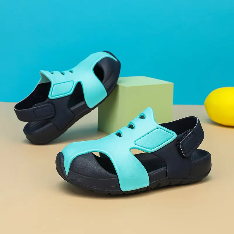Blue Black EVA Sports Sandals for Kids Girls