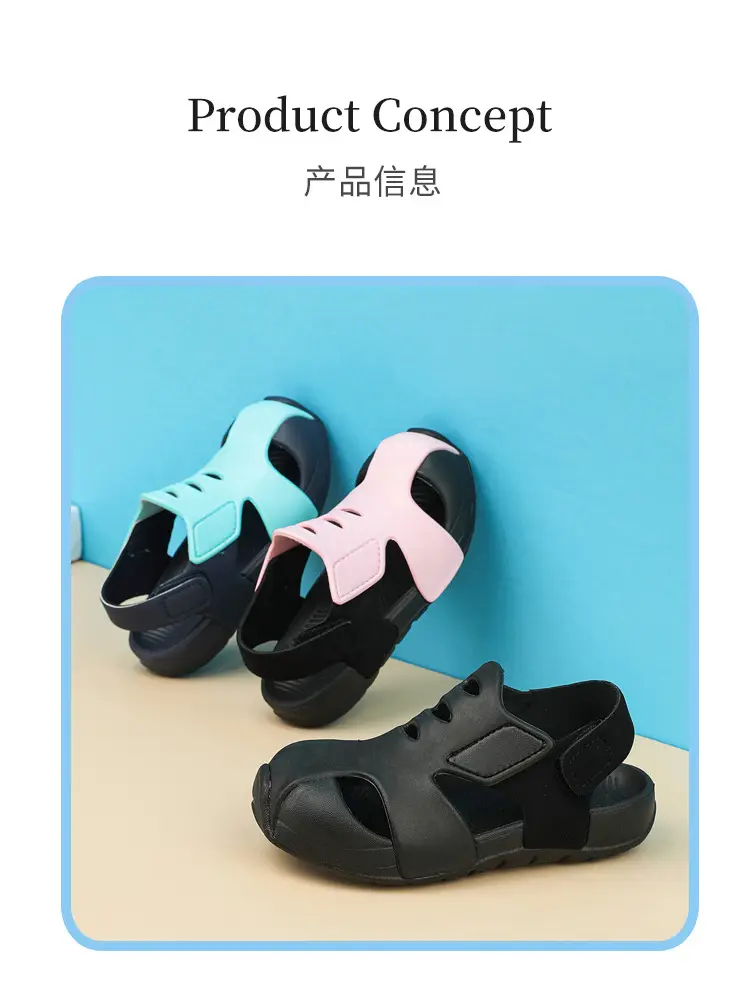 Blue Black EVA Sports Sandals for Kids Girls — feature 10