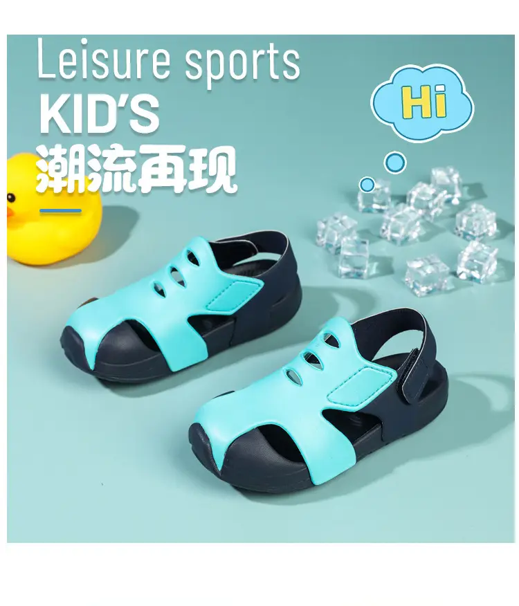 Blue Black EVA Sports Sandals for Kids Girls — feature 4