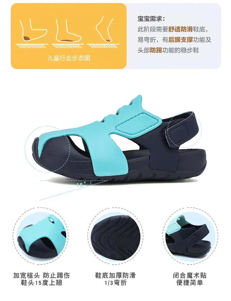 Blue Black EVA Sports Sandals for Kids Girls — feature 5